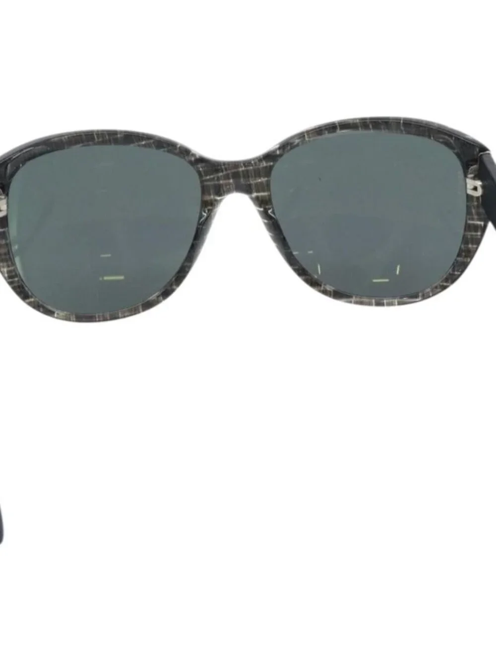 CHANEL Matelasse Sunglasses Plastic Lamb Skin Black CC Auth BA12975M